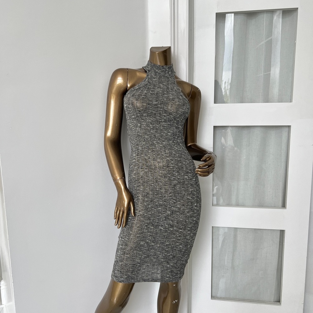 🚫SOLD🚫 Solemio Gray One Shoulder Dress